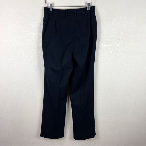 St. John Black Straight Leg Cotton Trousers Slacks Size 4 - Picture 7 of 9